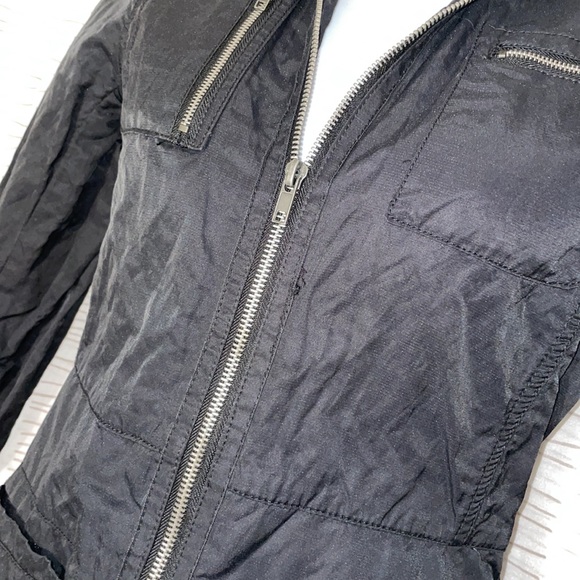 Converse black zip up moto jacket XS 4 pockets lightweight - Picture 8 of 10